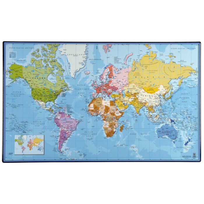 3135251354095-Viquel - Sous-main Mappemonde - 59,8 x 36,5 cm--0