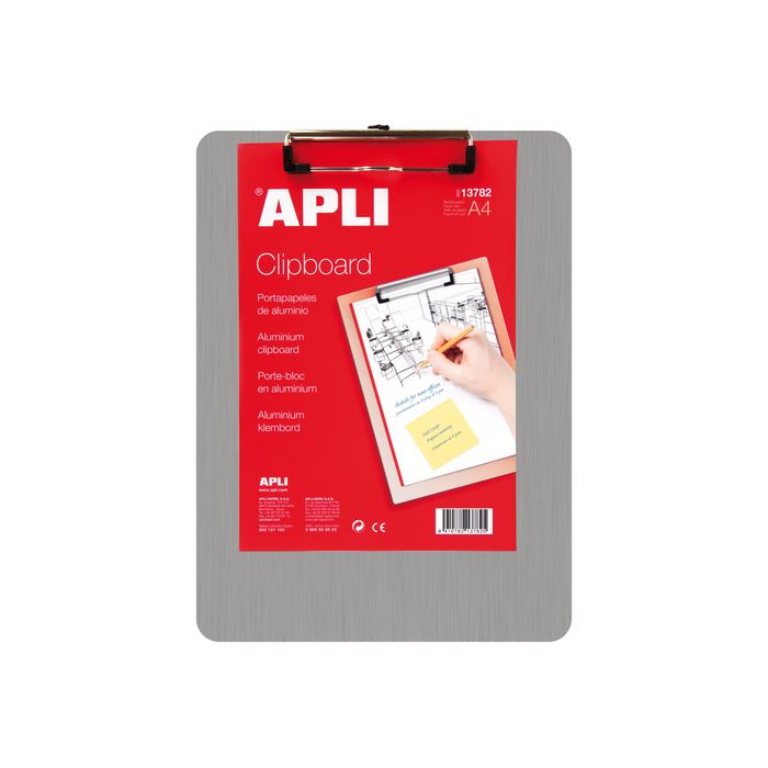 8410782137825-Apli - Porte bloc - A4 - aluminium-Avant-0