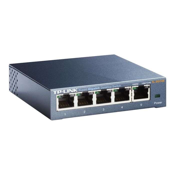 6935364021146-TP-Link TL-SG105  - Switch de bureau 5 ports Gigabit - Boîtier métal-Angle gauche-2