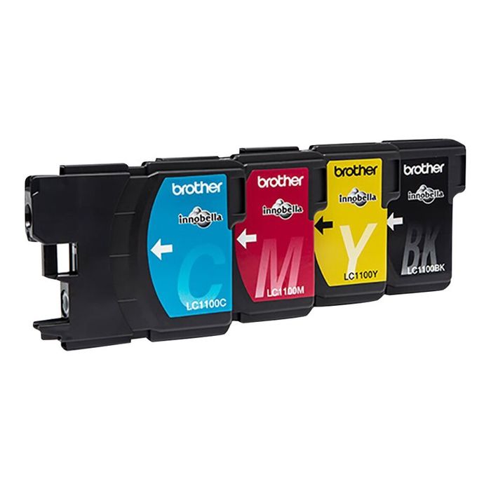 5014047561290-Brother LC1100 - Pack de 4 - noir, cyan, magenta, jaune - cartouche d'encre originale-Arrière-1