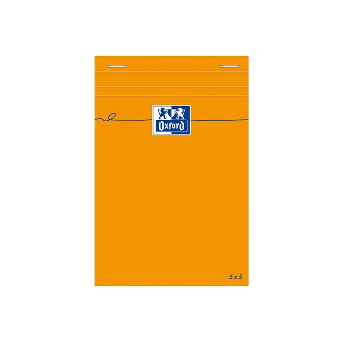 3020121062784-Oxford - Bloc notes - 10 x 15 cm - 160 pages - petits carreaux - 80G - orange-Avant-0