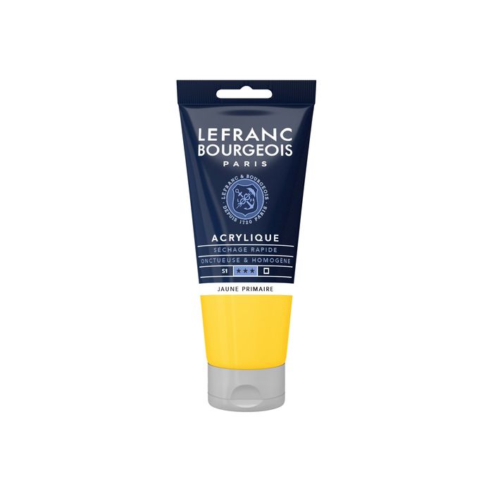 3013643004219-Lefranc Bourgeois - Peinture acrylique - jaune primaire - 80 ml-Avant-0