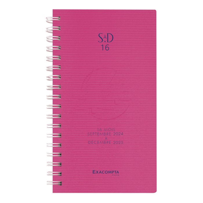 3660942000277-Agenda de poche spiralé Linicolor - 1 semaine sur 2 pages - 16 mois - 9 x 16 cm - disponible dans différentes cou--2