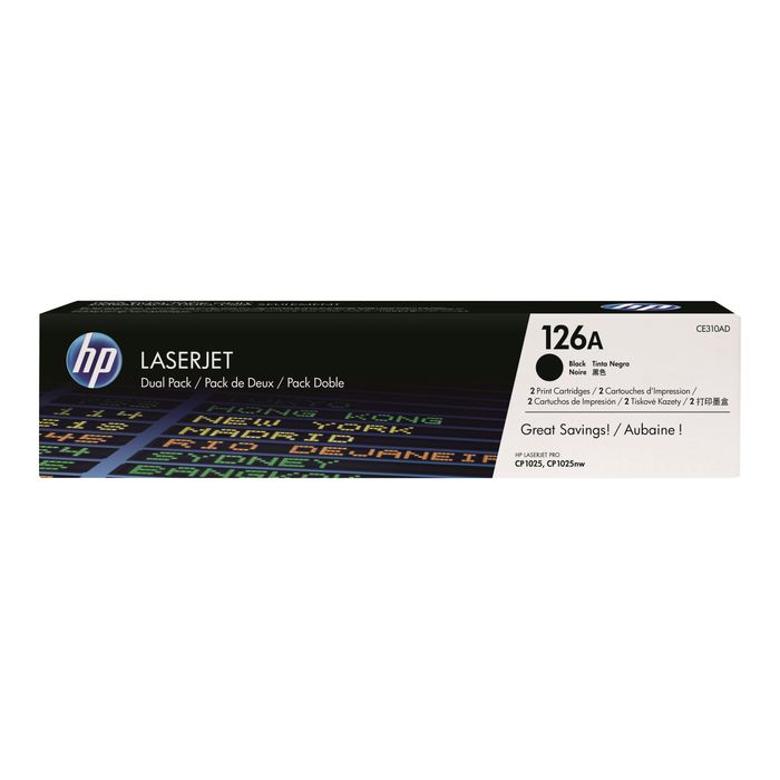 886112379674-HP 126A - Pack de 2 - noir - cartouche laser d'origine-Avant-0