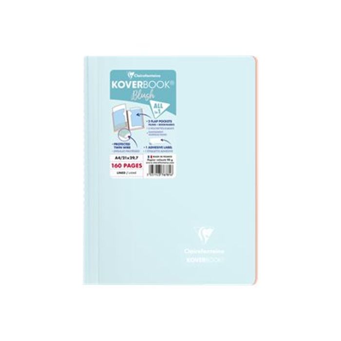 3037923767816-Clairefontaine Koverbook - Cahier à spirale polypro A4 (21x29,7 cm) - 160 pages - ligné - disponible dans différ-Avant-0