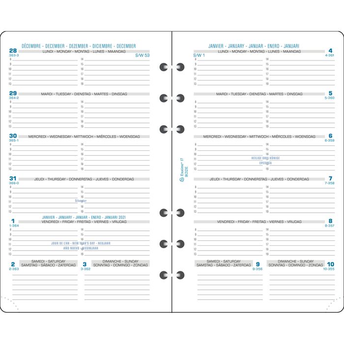 3660942001236-Exacompta Exatime 17 - Recharge pour organiseur - 1 semaine par page - 10,5 x 17,2 cm--0