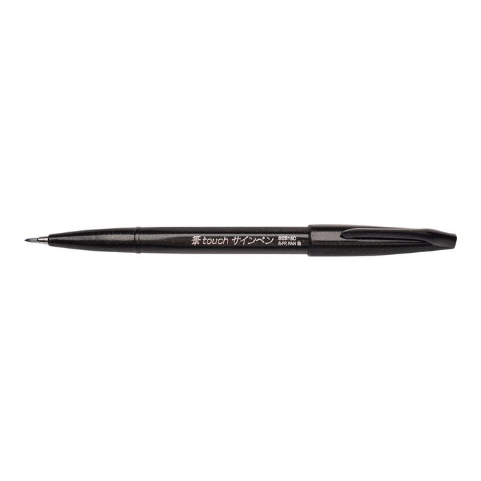 4902506287052-Pentel - Feutre pinceau à pointe souple - noir-Angle gauche-0