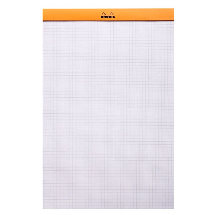 0113037920194-Rhodia - Pack de 5 Blocs notes - A4 + - 80 pages - petits carreaux - 80g - orange--2