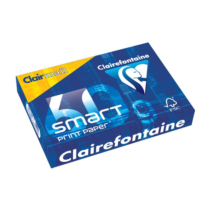 0400000019291-Clairefontaine Smart Print Paper - Papier ultra blanc - A4 (210 x 297 mm) - 60 g/m² - Ramette de 500 f--0