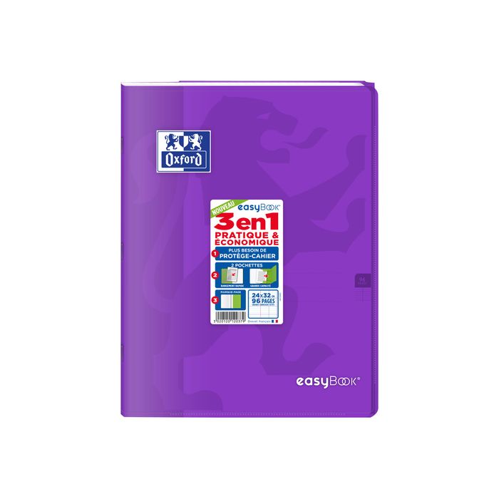 3020120120379-Oxford EasyBook - Cahier polypro 24 x 32 cm - 96 pages - grands carreaux (Seyes) - disponible dans-Avant-2