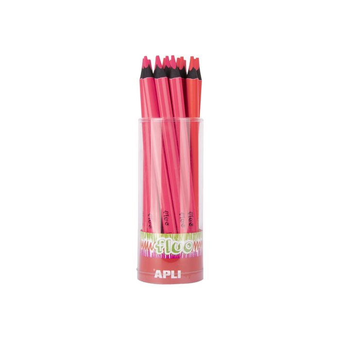 8410782175070-Apli Agipa - Crayon de couleur triangulaire Jumbo - rose fluo-Avant-0