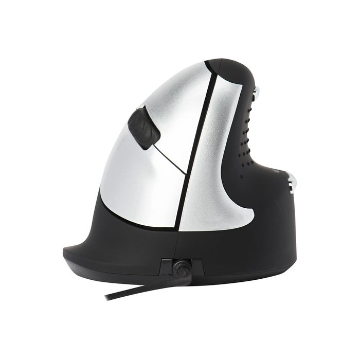 6956993300013-R-Go Tools - souris filaire ergonomique pour droitier - noir et argent-Avant-1
