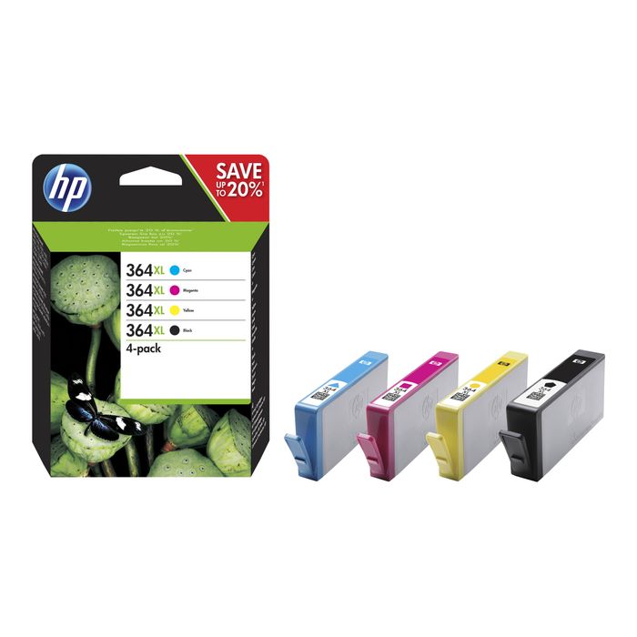 889894419415-HP 364XL - Pack de 4 - noir et 3 couleurs - cartouche d'encre originale (N9J74AE)-Avant-1