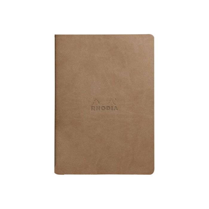 3037921164044-RHODIA Rhodiarama - Carnet de notes - A5 - 64 pages - ligné - taupe-Avant-1