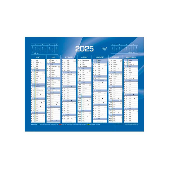 3371010201235-Quo Vadis - Calendrier bancaire 7 mois par face - 33,5 x 43 cm - bleu--1