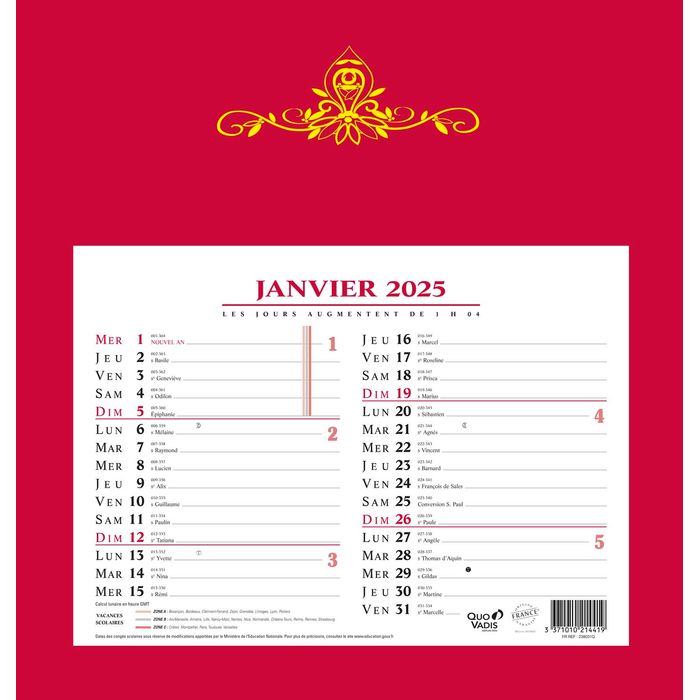 3371010214419-Quo Vadis Skytos - Calendrier bloc mensuel - 29 x 30 cm - disponible dans différentes couleurs--0