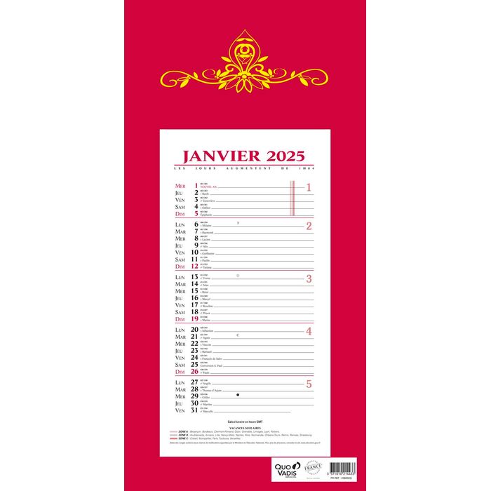 3371010214433-Quo Vadis Skytos - Calendrier bloc mensuel - 16 x 33,5 cm - disponible dans différentes couleurs--0