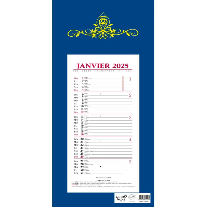 3371010214433-Quo Vadis Skytos - Calendrier bloc mensuel - 16 x 33,5 cm - disponible dans différentes couleurs--1