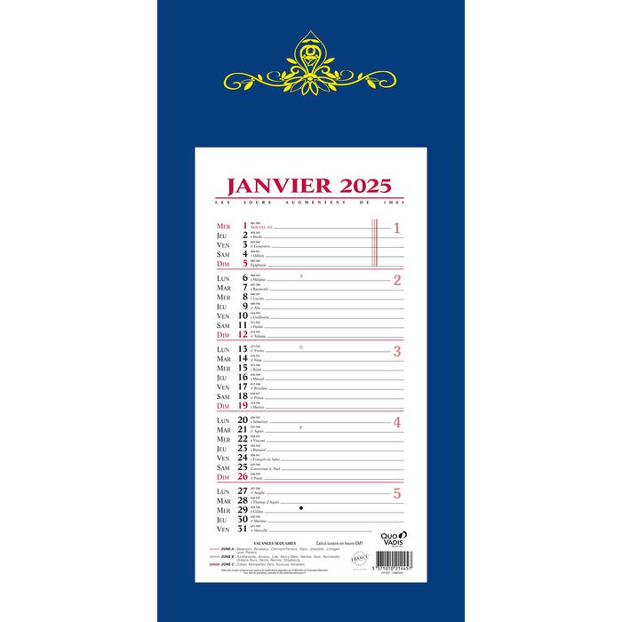 3371010214457-Quo Vadis Skytos - Calendrier bloc mensuel - 20 x 41,5 cm - disponible dans différentes couleurs--1