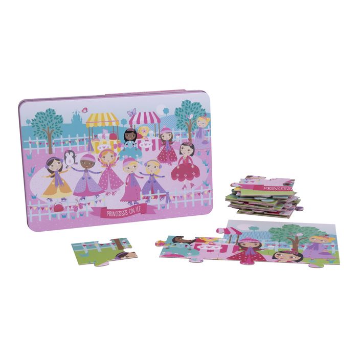 8410782164906-Apli Kids - Puzzle 24 pièces - les princesses sur glace-Angle gauche-1