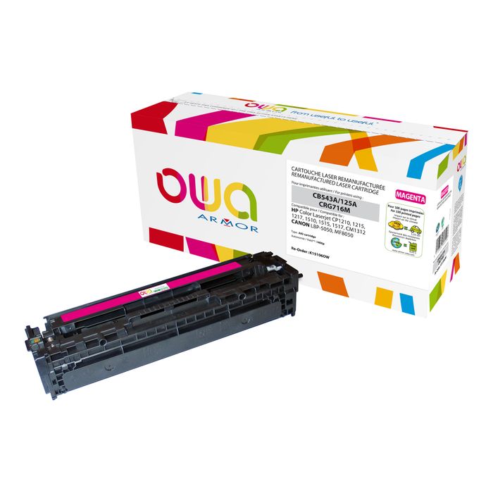 3112539607296-Cartouche laser compatible HP 125A - magenta - Owa K15106OW-Angle gauche-0