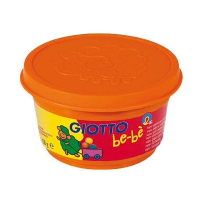 8000825464935-GIOTTO be-bè - pâte à modeler - 4 pots Jaune, Orange, Vert, Violet -100gr-Avant-2