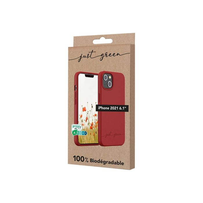 3571211463894-Just Green - coque de protection pour Iphone 13 - rouge-Angle droit-3