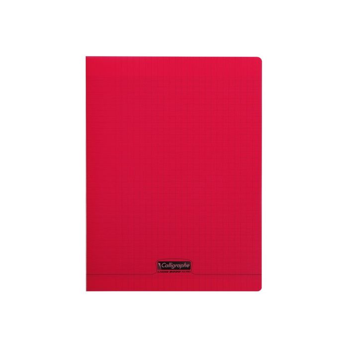 3210330181936-Calligraphe 8000 - Cahier polypro 24 x 32 cm - 96 pages - grands carreaux (Seyes) - rouge-Avant-0