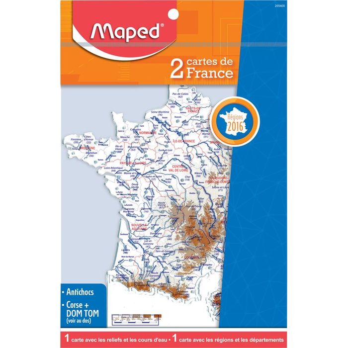 3154142554000-Maped - 2 cartes France - fleuves et departements--0