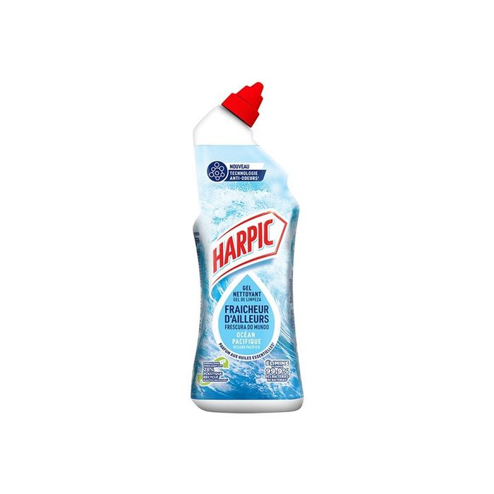 3665468500959-Harpic Fraicheur d'ailleurs - Gel auto-actif - bouteille 750 ml - pacific ocean-Avant-0