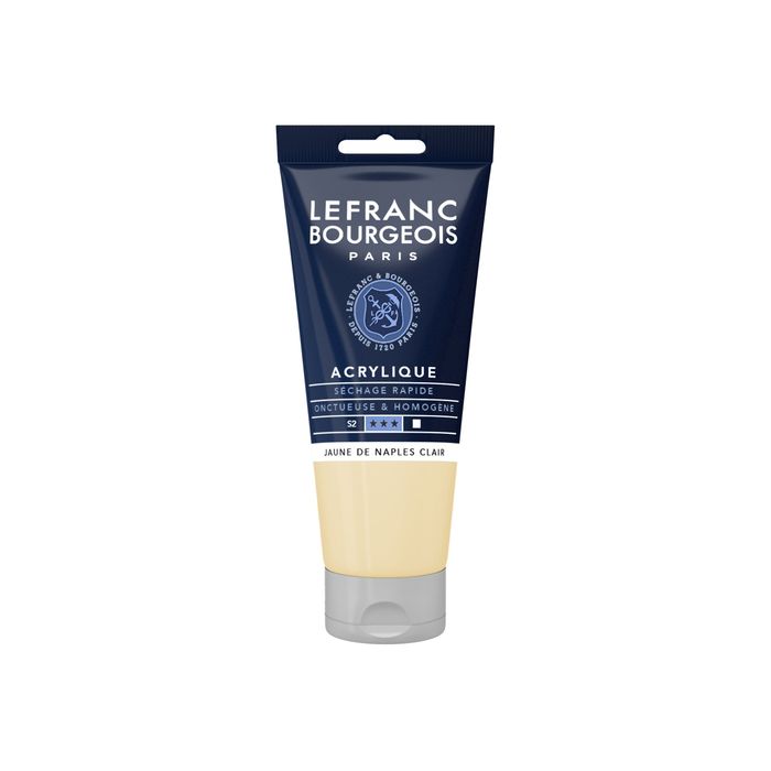 3013643004004-Lefranc & Bourgeois - Peinture acrylique - jaune clair de Naples - 80 ml-Avant-0