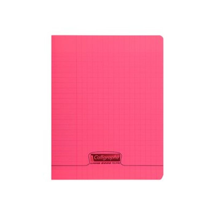 3210330181233-Calligraphe 8000 - Cahier polypro 17 x 22 cm - 96 pages - grands carreaux (Seyes) - rouge-Avant-0