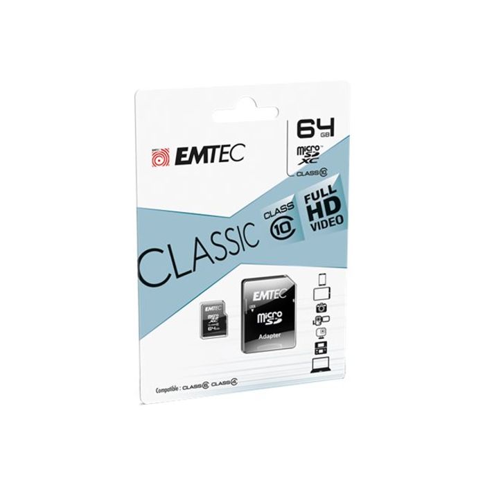 3126170158963-Emtec - carte mémoire 16 Go - Class 10 - micro SDHC-Angle gauche-1