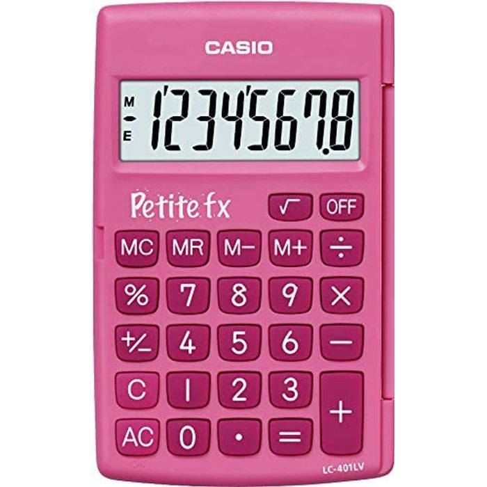 0400000282213-Calculatrice de poche Casio Petit-FX LC-401LV - 8 chiffres - alimentation batterie - rose--1