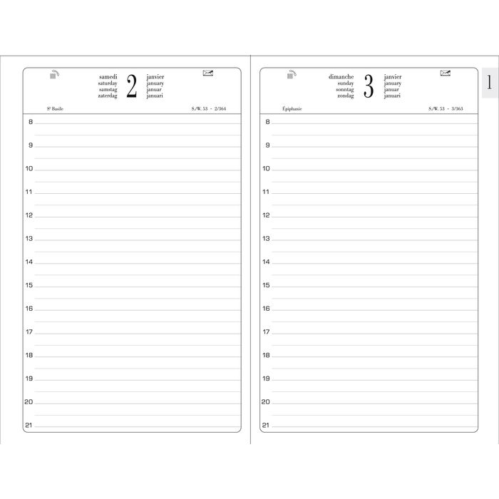 3371010132942-Agenda Travers Korex - 1 jour par page - 13 x 21 cm - disponible dans différentes couleurs - Quo Vadis--2