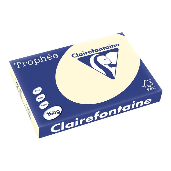 3329680110807-Clairefontaine Trophée - Papier couleur - A3 (297 x 420 mm) - 160 g/m² - Ramette de 250 f-Angle gauche-0