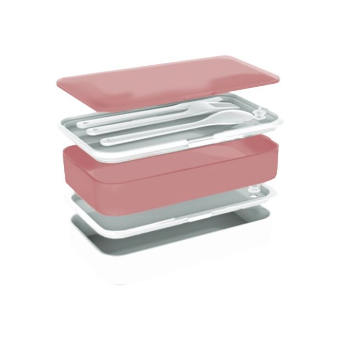 3760240784524-Little Balance - Lunch box boîte repas - blanc/rose - 1,2 L-Angle gauche-0