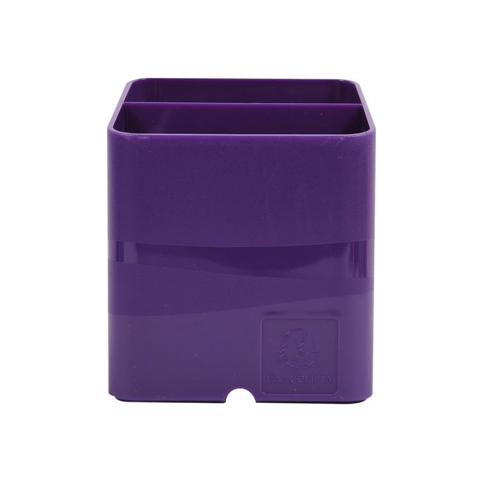 9002493099456-Exacompta Pen-Cube - Pot à crayons violet-Avant-0