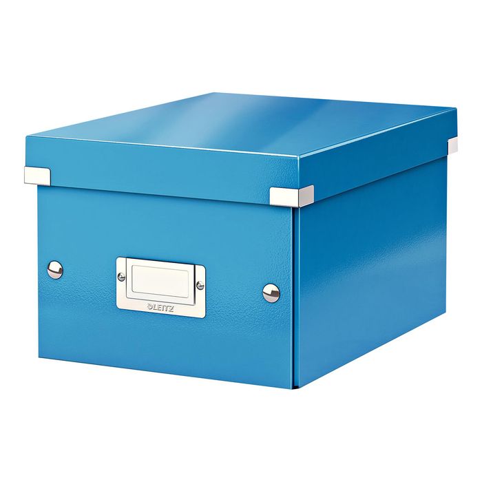 4002432398072-Leitz Click & Store - Boîte de rangement A5 - bleu métallisé-Angle droit-0