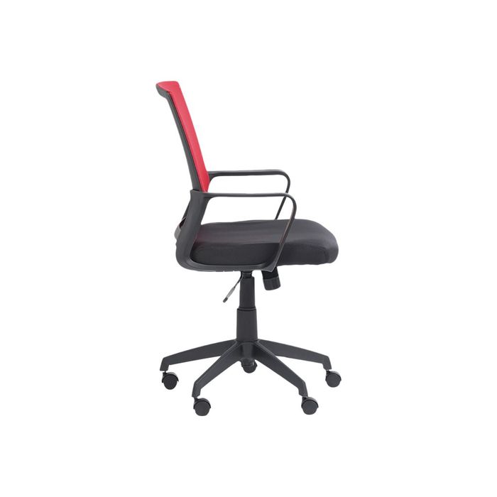 3760185020831-Fauteuil de bureau LIBERTY 01 - accoudoirs fixes - sans appui-tête - noir et rouge-Gauche-4