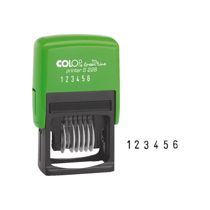 9004362301493-Colop - Tampon Printer Green Line S226 - numéroteur 6 chiffres-Angle gauche-0