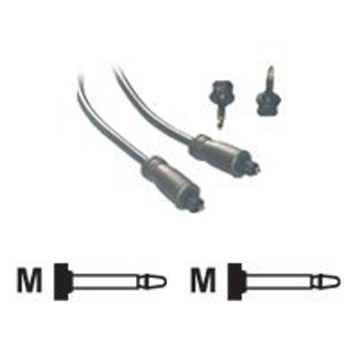 3700224721732-MCL Samar - câble audio optique Toslink (M)/(M) + adaptateur - 1 m-Image du produit-0