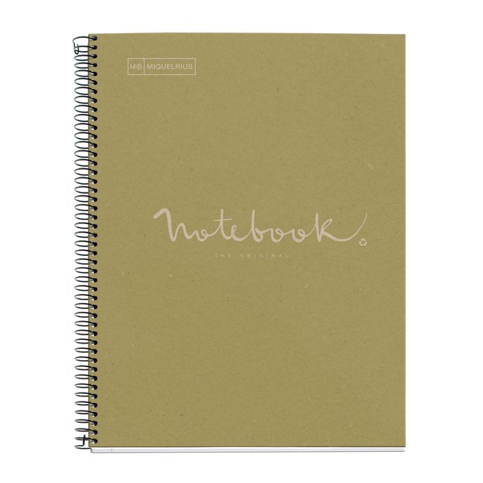 8422593060919-Notebook ECO EMOTIONS, carton recyclé, A4, quadrillage 5x5 mm, 80 feuilles de 1 couleur, Miquelrius, V--0