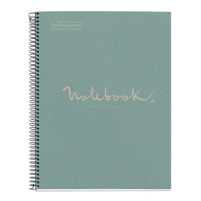 8422593060926-Notebook ECO EMOTIONS, carton recyclé, A4, quadrillage 5x5 mm, 80 feuilles de 1 couleur, Miquelrius, B--0