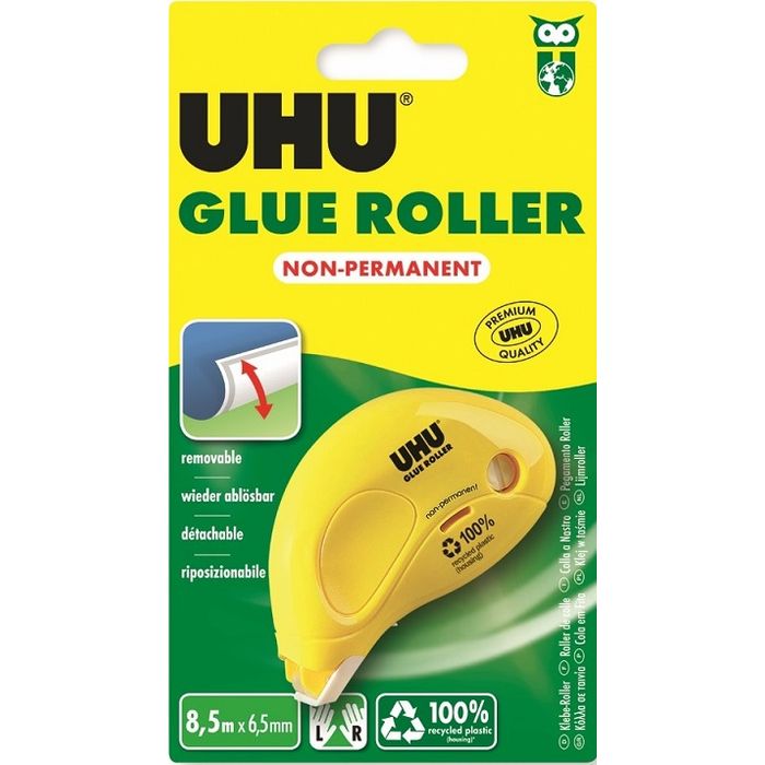 4026700505207-UHU Dry & Clean - Roller de colle repositionnable - 6,5 mm x 8,5 m--1