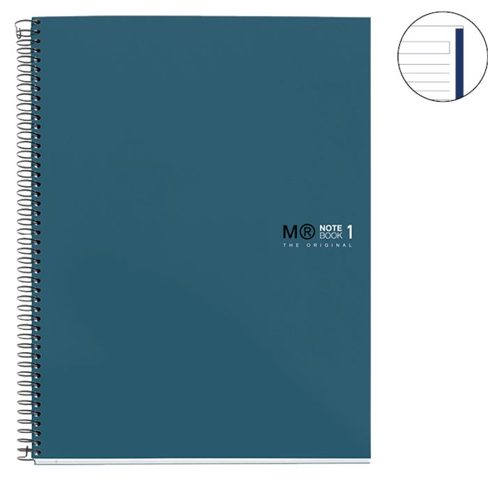 8422593499757-THE ORIGINAL NOTEBOOK, couverture rigide, A4, lignes horizontales, 80 feuilles de 1 couleur, Miquelrius--1