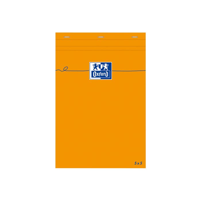 3020121062777-Oxford - Bloc notes - 8,5 x 12 cm - 160 pages - petits carreaux - 80G - orange--0