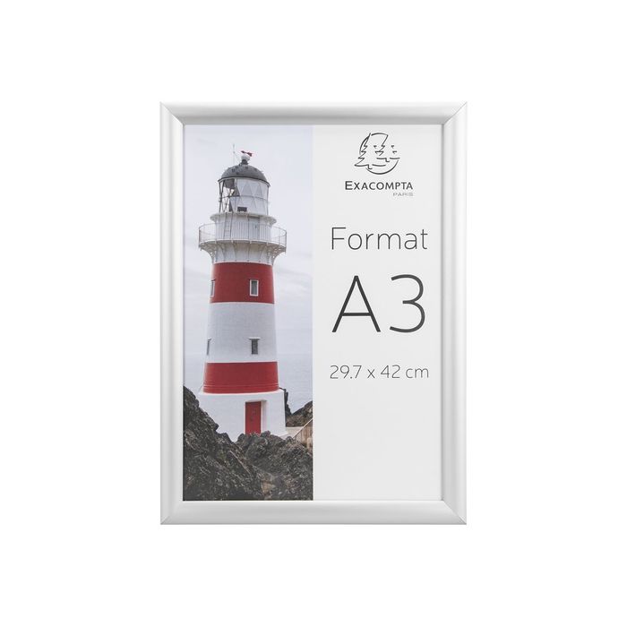 9002493104792-Exacompta Office cadre - Cadre mural clipsable pour A3 - aluminium/cristal-Avant-0