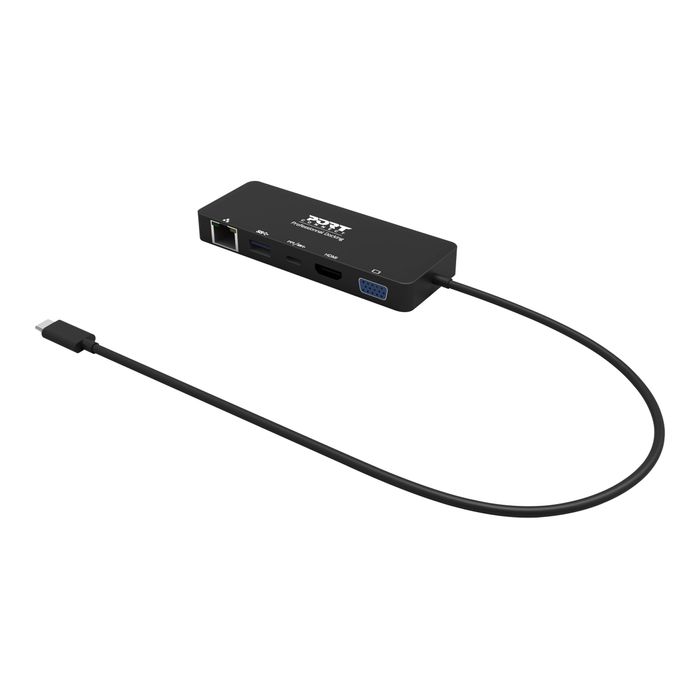 3567049019099-PORT Connect - station d'accueil USB-C de voyage pour PC et Mac- VGA, HDMI-Angle droit-0