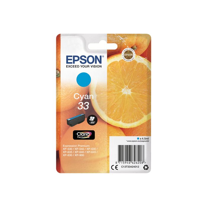 8715946600512-Epson 33 Oranges - cyan - cartouche d'encre originale-Avant-0